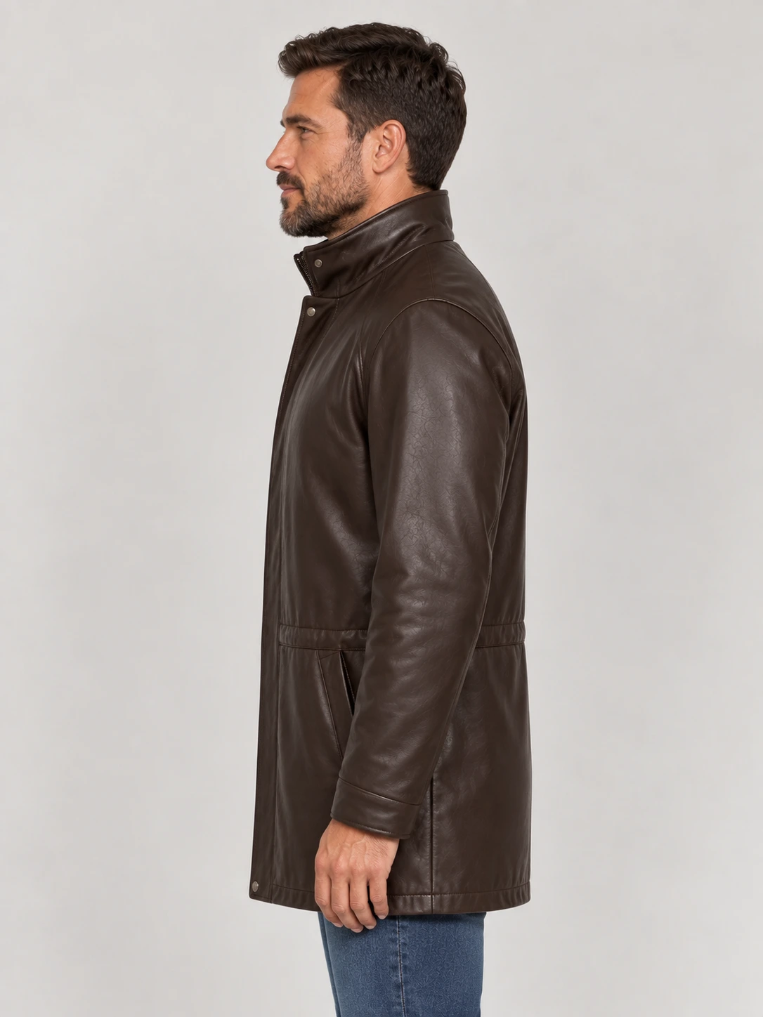 Men's Classic leather Car Coat