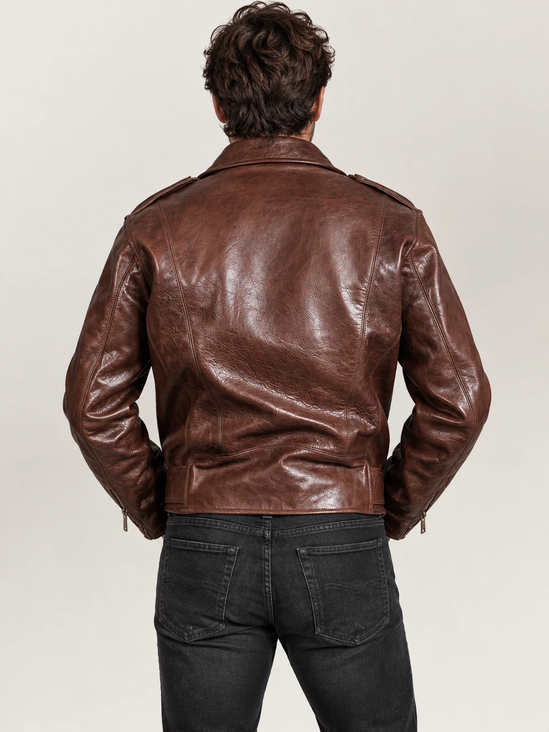 Men's Brown Archetype 1930s D-Pocket Motorcycle Jacket