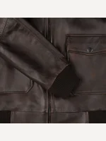 Men's Black Coffee Fur Collar Flight Leather Jacket