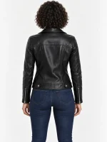 Women's Genuine Sheepskin Leather Biker Jacket