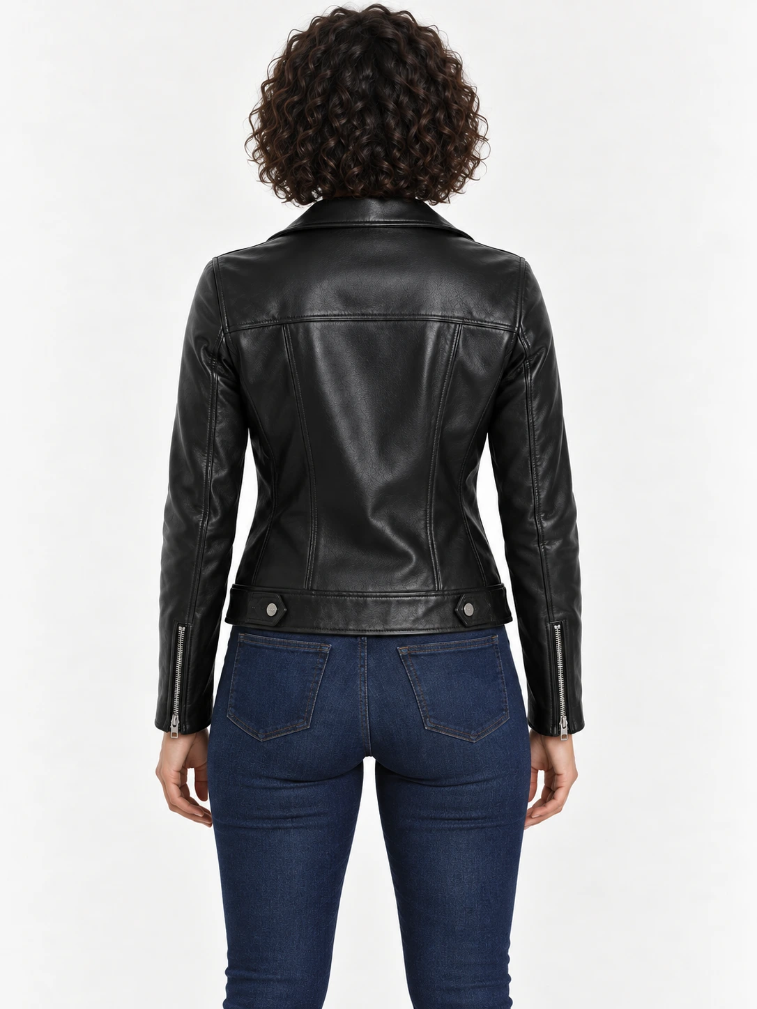 Women's Genuine Sheepskin Leather Biker Jacket