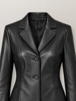 Women's Misses Fit Three Button Leather Jacket