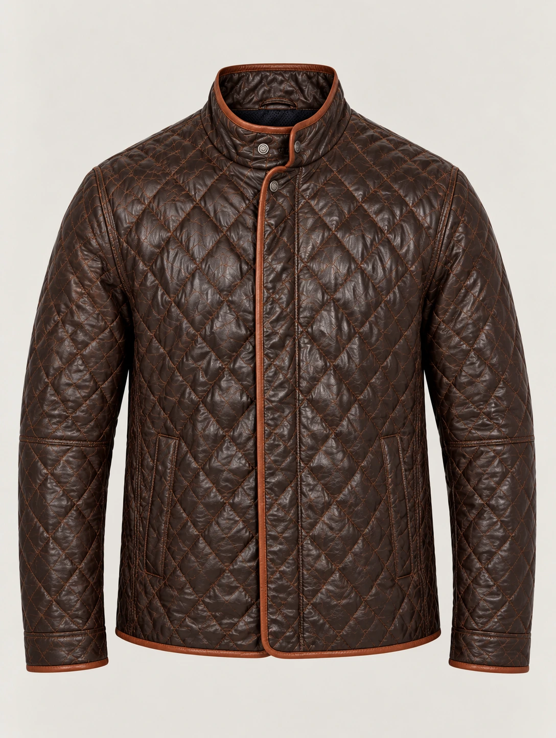 Men's Diamond Quilted Leather Jacket