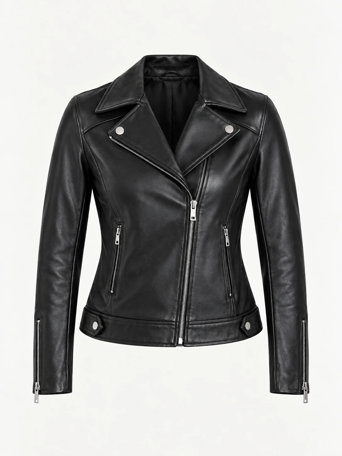 Women's Genuine Sheepskin Leather Biker Jacket