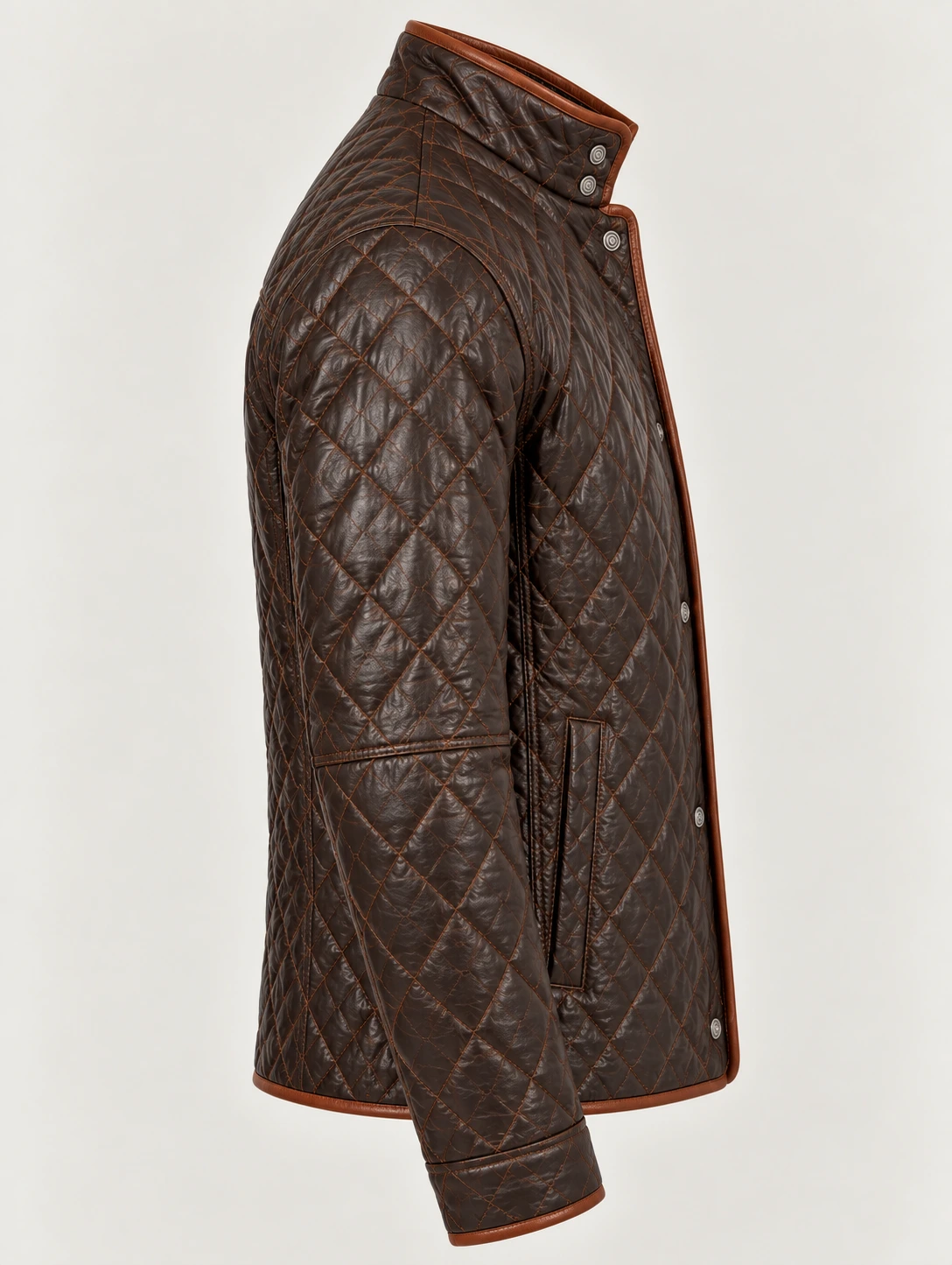 Men's Diamond Quilted Leather Jacket