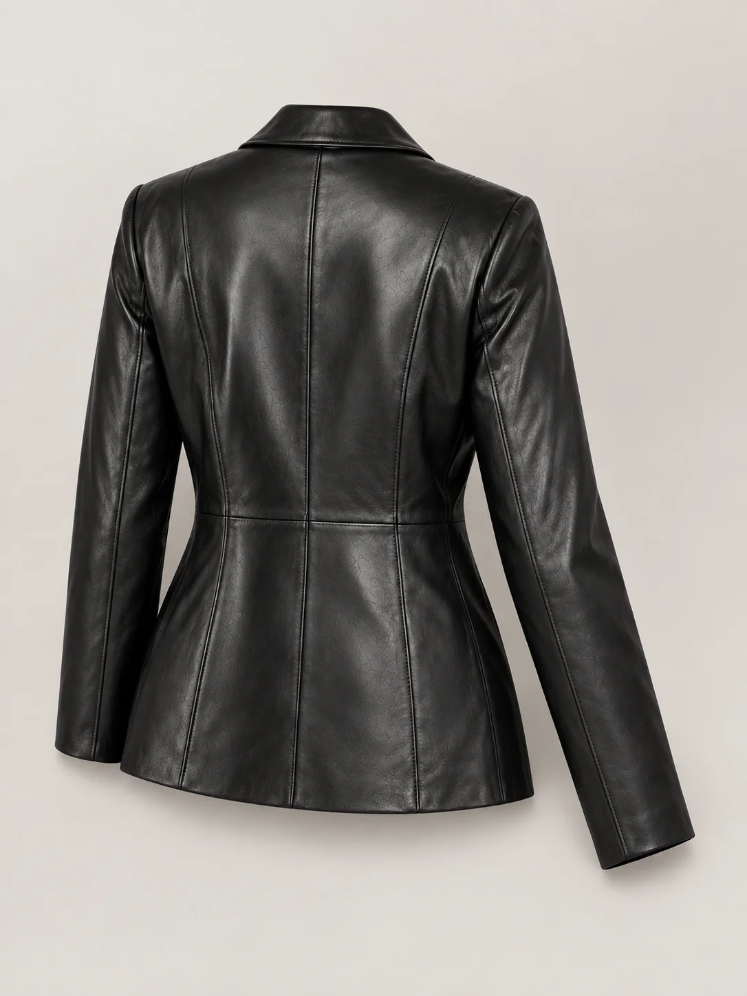 Women's Misses Fit Three Button Leather Jacket