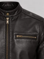 Men's Stand UP Collar Genuine Leather Jacket
