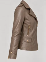 Women's Rugged Distressed Vintage Style Leather Jacket