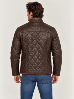 Men's Diamond Quilted Leather Jacket