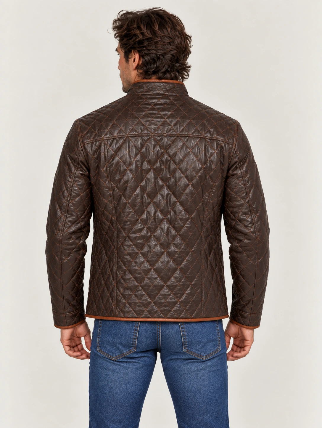 Men's Diamond Quilted Leather Jacket