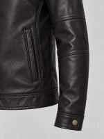 Men's Stand UP Collar Genuine Leather Jacket