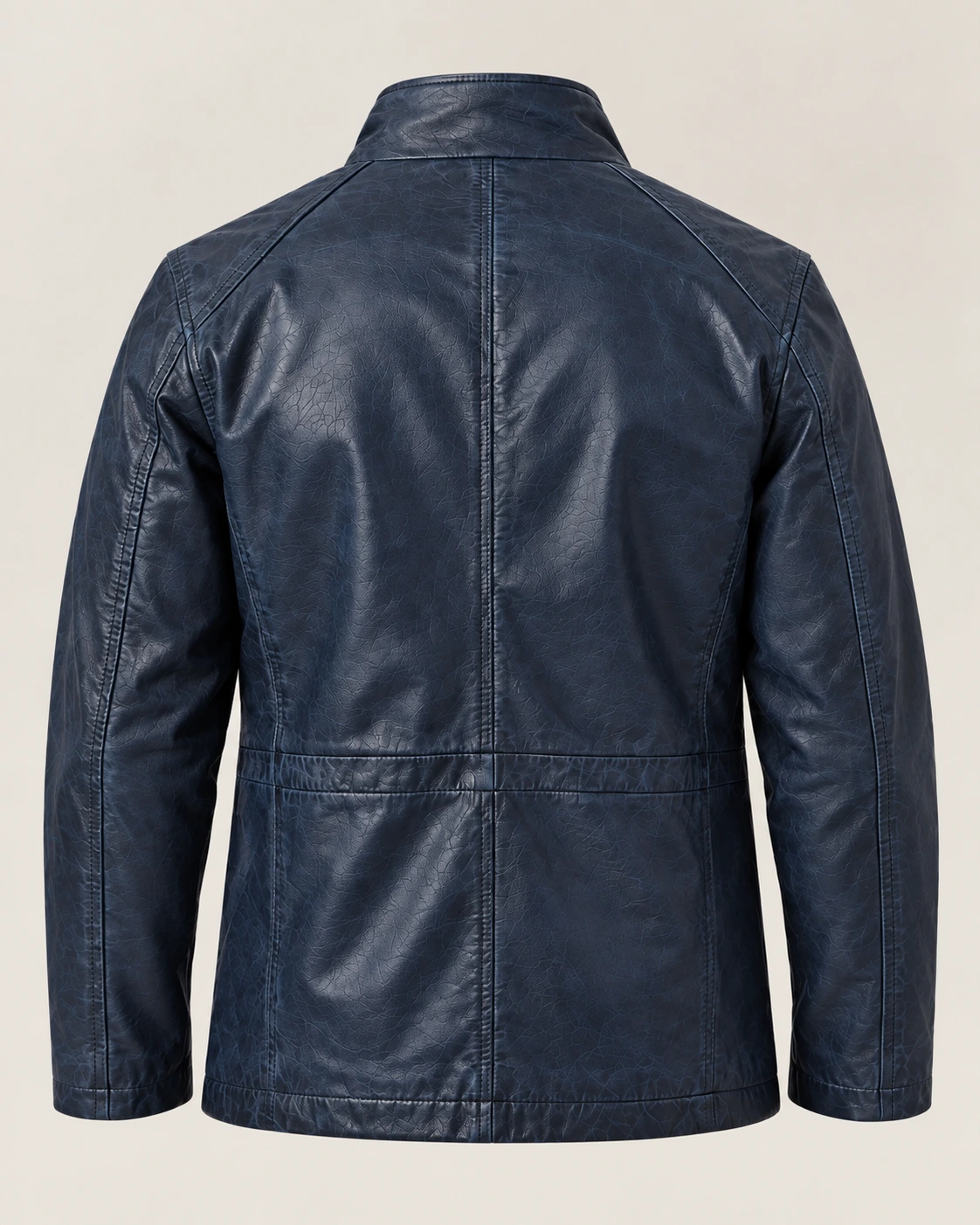 Men's Washed Car Coat with Contrast Placket
