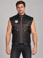 Men's Hawkeye Halloween Black and Brown Tactical Vest