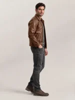 Men's Walnut Keanu Leather Jacket