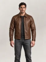 Men's Walnut Keanu Leather Jacket