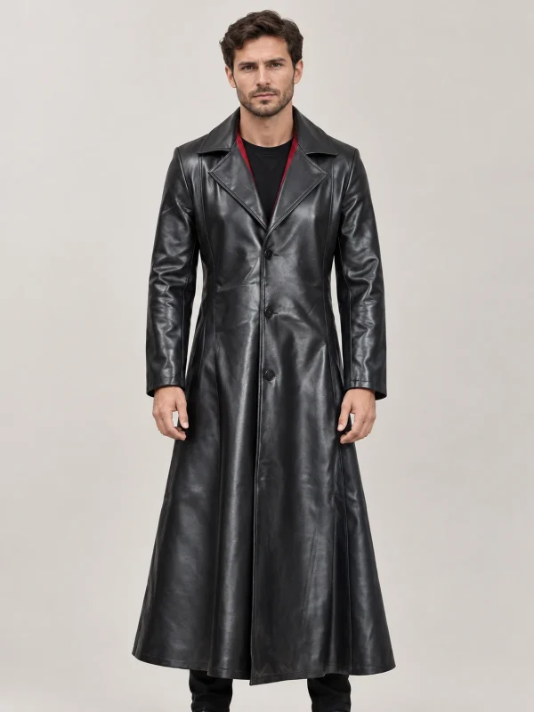 Men's Blade Halloween Black Leather Coat
