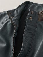 Men's Slate Leather Bomber Jacket