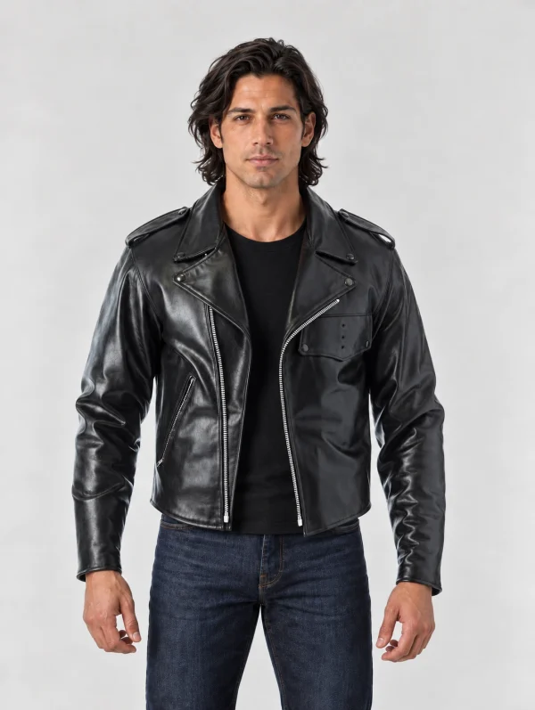 Men's Motorcycle Patrol Officers Uniform Leather Jacket