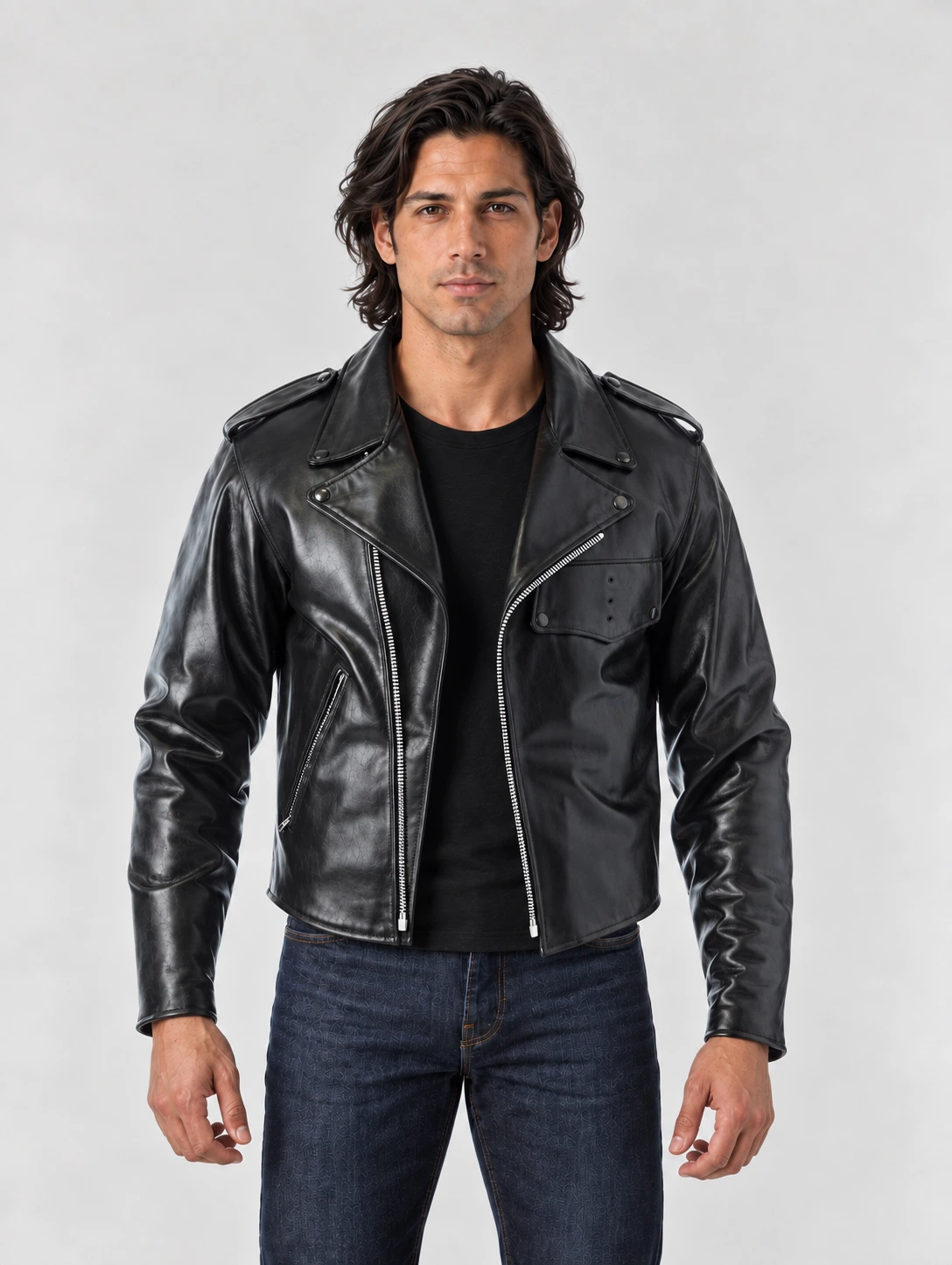Men's Motorcycle Patrol Officers Uniform Leather Jacket