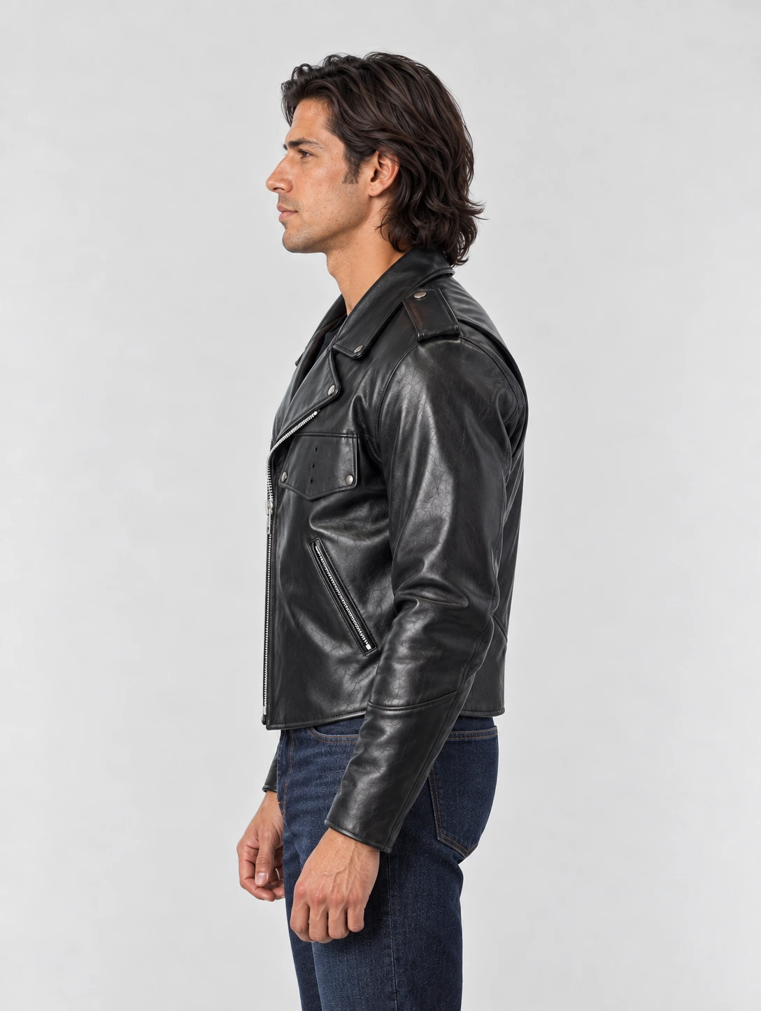 Men's Motorcycle Patrol Officers Uniform Leather Jacket