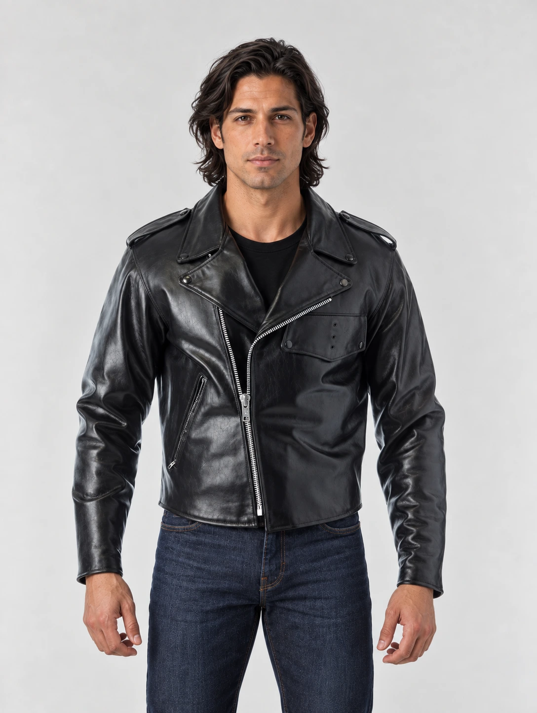Men's Motorcycle Patrol Officers Uniform Leather Jacket