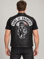 Men's SAMCRO Halloween Black Biker Vest