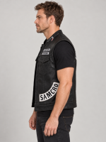 Men's SAMCRO Halloween Black Biker Vest