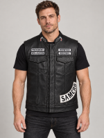 Men's SAMCRO Halloween Black Biker Vest