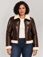 Women's Brown Snake Leather Jacket