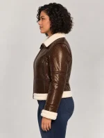 Women's Brown Snake Leather Jacket