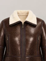 Women's Brown Snake Leather Jacket