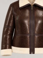 Women's Brown Snake Leather Jacket