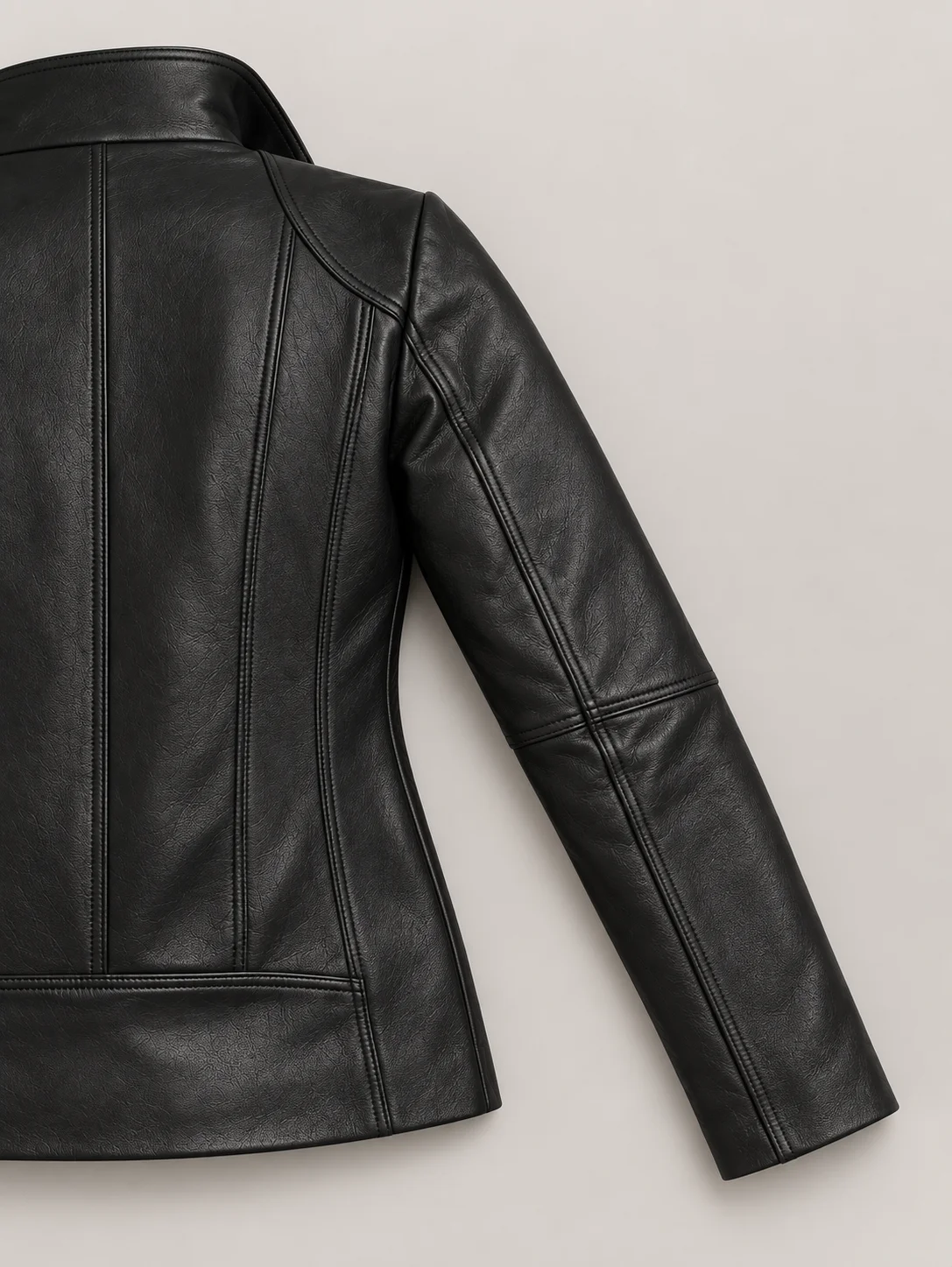 Women's Genuine Sheepskin Stand UP Collar Leather Jacket