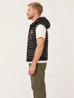 Men's Halloween Watch Dog Hood Leather Vest