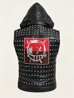Men's Halloween Watch Dog Hood Leather Vest