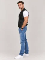 Men's Halloween Cullen Black Leather Vest