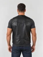 Men's Soft Durable Motorcycle Leather Vest