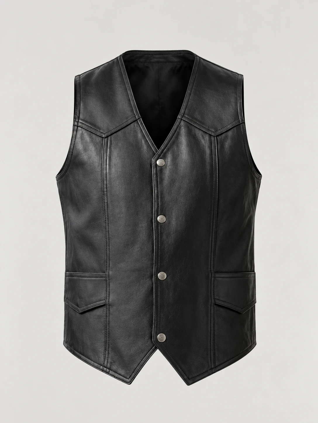 Men's Soft Durable Motorcycle Leather Vest