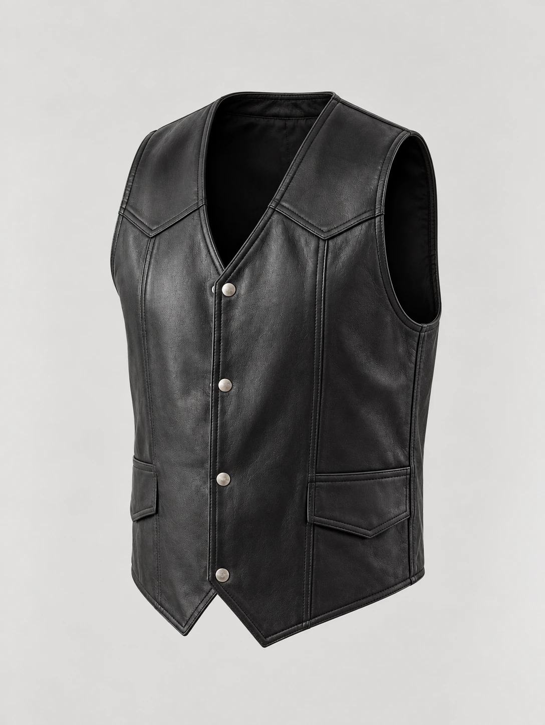 Men's Soft Durable Motorcycle Leather Vest