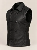 Men's Halloween Noir Black Leather Vest