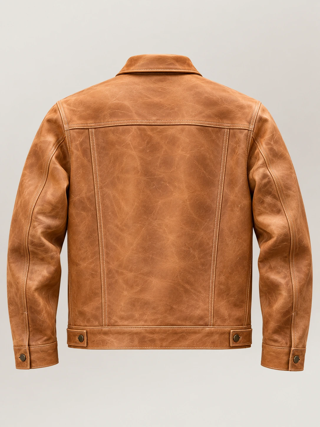 Men's Vintage Trucker Cowhide Leather Jacket