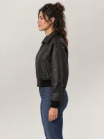 Women's Avirex Cropped Studded Icon Jacket