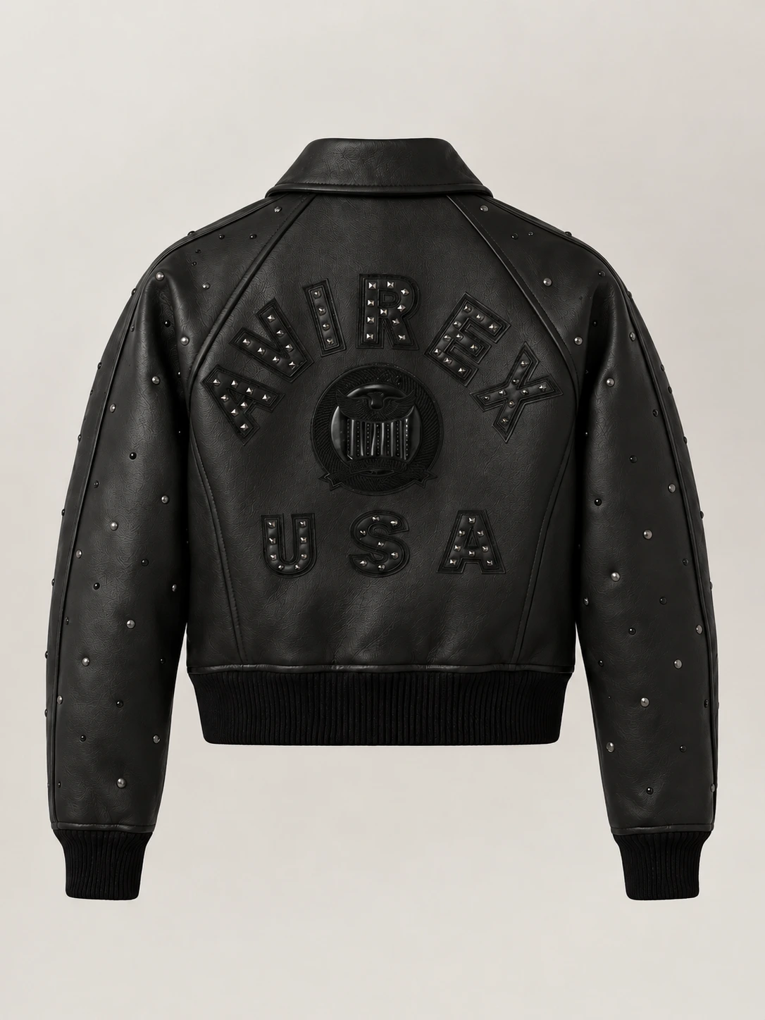 Women's Avirex Cropped Studded Icon Jacket