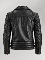 Men's Bari Black Biker Leather Jacket