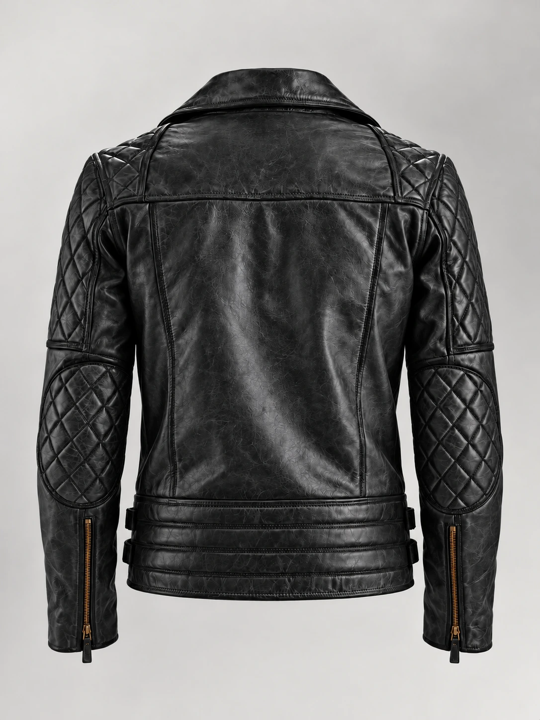 Men's Bari Black Biker Leather Jacket
