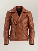 Men's Bari Brown Biker Leather Jacket