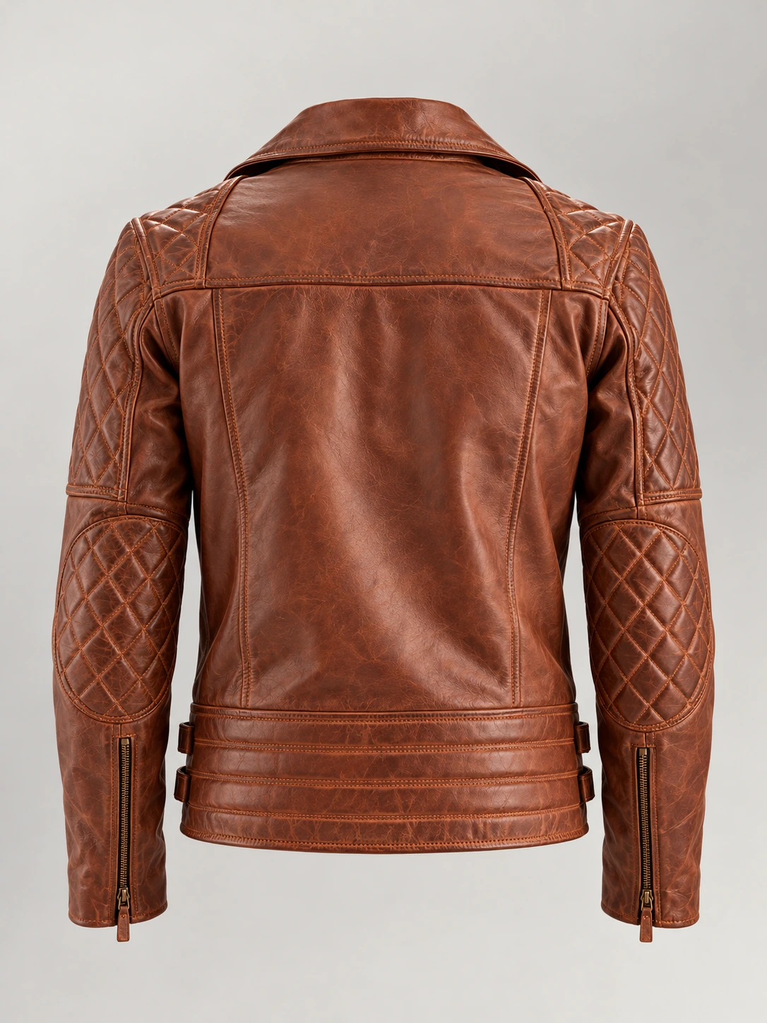 Men's Bari Brown Biker Leather Jacket
