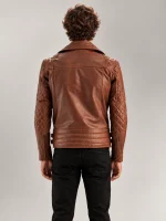 Men's Bari Brown Biker Leather Jacket
