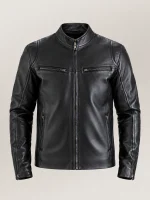 Men's Firenze Black Leather Biker Jacket