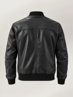 Men's Amalfi Black Leather Bomber Jacket